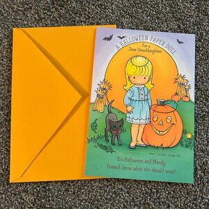 1988 Hallmark Paper doll Halloween card and envelope